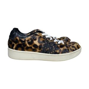 Loeffler Randall Elliot Calf Hair Leopard Print Fashion Sneakers Women's Size 8